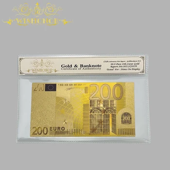 En-gros de Culoare Euro Bancnote de 20 de Euro a Bancnotelor în Aur 24k Placate Cu Plastic COA Cadru Pentru Cadouri și de Colectare 0