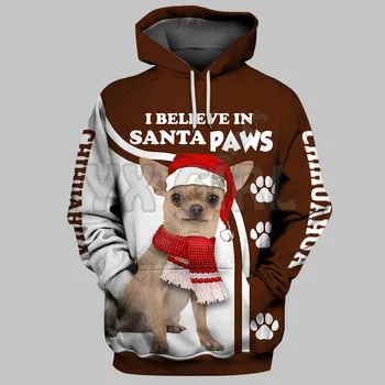 Eu Cred În Santa Paws Crăciun 3D Printed Hanorac Unisex Pulovere Câine Amuzant Hanorac Casual, de Stradă Trening