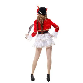 Fantasia Pirat Costume Femei Performanță Cosplay Adult Doamnelor Halloween Poliester Costum Pirat cu Palarie