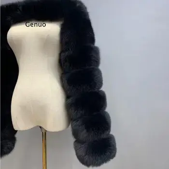 Faux Blana Trunchiate Șal Haina De Lux Imitație De Blană De Vulpe Jacheta Pe Un Umăr De Înaltă Calitate Abrigo Mujer 2021 Noi