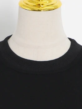 GALCAUR Negru Rochie Casual Pentru Femei pe Gât Rotund Maneca Lunga Talie Mare Gol Afară de Rochii de sex Feminin 2022 Haine de Toamna de Moda Noua