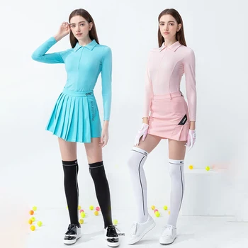 Golfist Femei coreene Elastic de Golf, Bluze cu maneca Lunga Slim Golf Tricou Lady Anti-gol Fusta Plisata Tennis Skort Seturi de Îmbrăcăminte