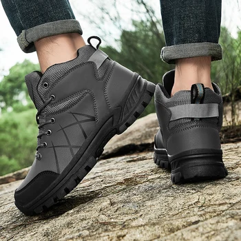 GOMNEAR Pantofi pentru Bărbați Pantofi de Drumetii Alpinism Respirabil Adidași de Turism în aer liber Trainer Bocanci de Munte, Pantofi