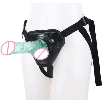 Groase și Lungi Curbate Înapoi Deformat Simulare Femei Masturbare Dispozitiv Singur Ou Purta Pantaloni Penis Vibrator Consumabile pentru Adulți