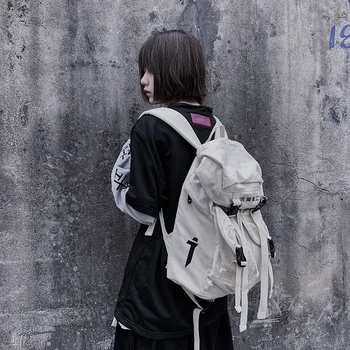 Hop Hip Rucsac Bărbați Femei Panza Panglica De Streetwear Sac De Școală Multifuncțional Genti De Voiaj, Rucsaci Harajuku 0