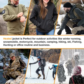 Iarnă Încălzit Jacheta Windproof Haine groase Încălzit Sacou Motocicleta Tactice Drumeții Îmbrăcăminte de Pescuit Bărbați manta de Încălzire