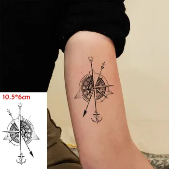 Impermeabil Tatuaj Temporar Autocolant Caracteristică Geometrie Săgeată Triunghi Fete Tatuaj Body Art Încheietura Mâinii Transfer De Apă Flash Tatuaj Bărbați