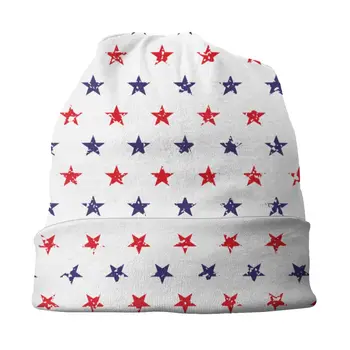 Iulie 4 Stele Grunge Steagul American Capota Pălării de Tricotat Pălării de Iarnă Chelioși Căciuli Palarie Unisex pentru Adulti Vara Cald cu Dublă utilizare Capace