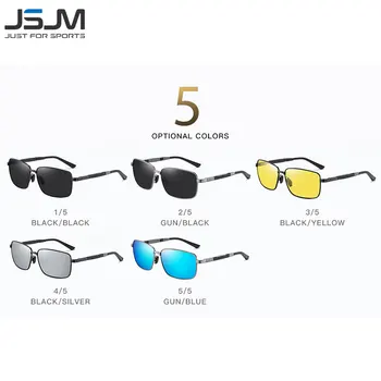 JSJM Nou de Lux de Metal Polarizat ochelari de Soare Zi de Conducere de Noapte Ochelari de Sport în aer liber, Pescuit Ochelari de Soare Barbati Femei Gafas UV400