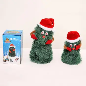 Jucărie Electric Electric Jucărie De Pluș Păpușă Amuzant Drăguț Verde Electronice Xmas Copac Muzicale Moș Crăciun Jucărie Distractiv Decor De Crăciun 0