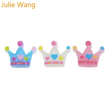 Julie Wang 12buc Rășină Royal Princess Crown Noroi Farmece Flatback Cabochon Pandantiv Bijuterii Accesorii Telefon Caz Decor