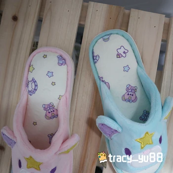 Kawaii Papuci Fată Drăguță Kuromi Mea Melodie Pantofi de Acasă Interioară Anime Deschis Deget de la picior Plat Stil Japonez Confortabil Flip Flop Non-alunecare