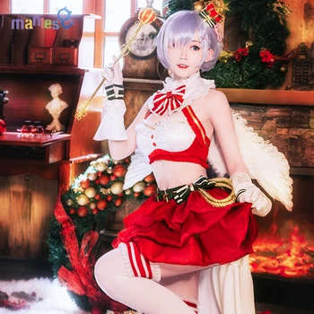 Manles Rem Crăciun Costum Cosplay Anime Re:zero Kara Hajimeru Isekai Seikatsu Rochie de Petrecere de Crăciun Costum Costum de Crăciun