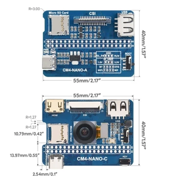 Mini Placa de Baza pentru Raspberry Pi Calcula Modulul 4 cu Standard CM4 Soclu și Raspberry Pi 40 PINI GPIO Antet Bord
