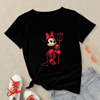 Minnie Mouse Tricou femei Disney Hainele fetei 2021 Moda de vara cu maneci scurte de desene animate drăguț tricouri pentru femei t-shirt, blaturi