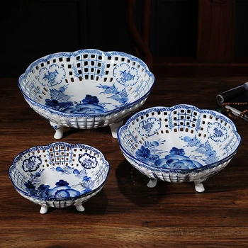 Modern Stil Chinezesc Antic Ceramice Bomboane De Fructe Placa Creative De Familie Camera De Zi Ceai De Masă Simplu Aranjament De Fructe Bazin 0