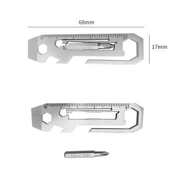 Multifunctional Cheie cu Deschidere și Riglă de Măsurare din Oțel Inoxidabil Multitool