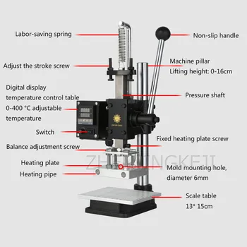 Multifuncțional Pentru Masina de Instrumente Mici Digitale de Afișare Manual frige Mașină de Eticheta de Piele Marca Mașină de Biguit