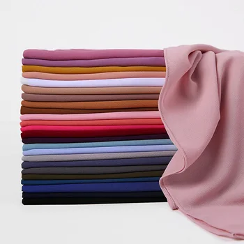 Musulman de Înaltă Calitate Rugăciune Simplă de Culoare cu Bule Mari Dimensiuni 200cm Hijab Bubble Sifon Voile Femei Eșarfă de Bine Împletit Premium Șal
