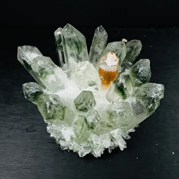 Natural Green Ghost Fantoma Cuarț Cluster de Cristal Mineral Reiki de Vindecare Specimen decor Acasă