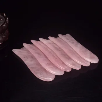 Naturale Cuart roz Felie în Formă de coadă de pește Tradiționale Presopunctura Masaj Guasha de Îngrijire a Pielii Decopertarea Fata, Masaj, SPA, Wellness