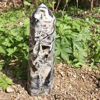 Naturale Fluorit Cristal de Cuarț Obelisc de Vindecare Cu geode Decor