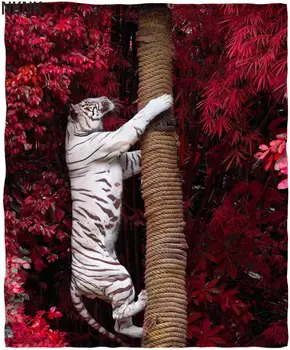 NKNK Tigru Pături Animal Cuvertură Pentru Pat Copaci de Pluș Arunca Pătură Harajuku Subțire Quilt Sherpa Pătură de Moda de Înaltă Calitate