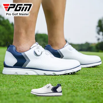Noi PGM Pantofi de Golf pentru Bărbați Impermeabil Respirabil Pantofi de Brevet Anti-alunecare Adidași Buton Șiret Microfibra Pantofi din Piele XZ226