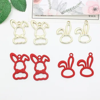 Nou stil 50pcs/lot de animale desene animate iepuri forma aliaj plutitoare medalion farmece diy bijuterii cercei/brățară accesorii