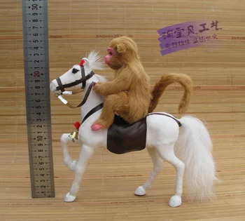 Noua simulare cal alb jucărie polietilenă&blanuri calul și maimuța model de papusa cadou despre 23x7x26cm 1897