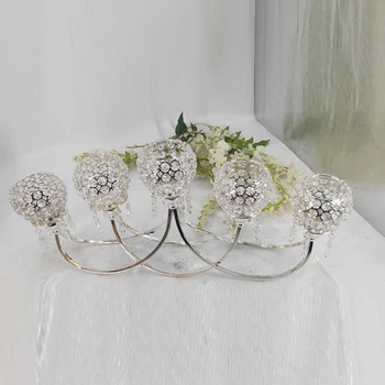 Nunta de cristal, Sfesnice Stil European Sticlă de Argint de Metal cu cinci capete Petrecere Acasă Decor de birou de Ornament Meserii