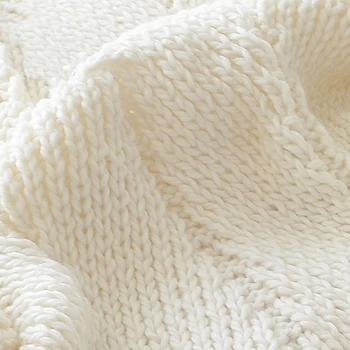 Ondulat Islandeză Tricotate Mingea Pătură Nordic Decorative Pătură De Aer Condiționat Pătură Pompon Marginea Patura Decor Acasă