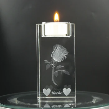 Personalizate Romantic Suport Lumanare Art Cristal Decor Acasă Cadouri, Favoruri De Partid 0