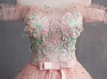 Roz zburli ștrasuri din mărgele bowknot printesa rochie medieval Renașterii Rochie costum regina Victoria/Marie Antoinette/Colonial Belle de Minge