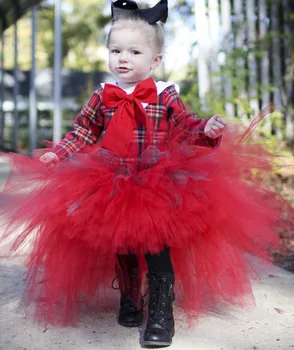 Roșu Pufos Drăguț Prințesă Fata Fusta Tutu Lungime de Glezna Copilul Fetele Petrecere de Ziua Tul fusta de balet de Fuste Festival de Halloween Îmbrăcăminte