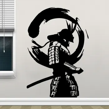 Războinic Japonez Enso Zen Cerc Samurai Din Asia De Vinil Decal Autocolant Perete Amovibil Murală Decor