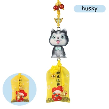 Rășină Husky Teddy Câine Masina Pandantiv Oglinda Retrovizoare Auto Plic Accesorii Decor În Stil Chinezesc Acasă Reglabil Parfum Cadou