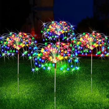 Solare cu LED-foc de Artificii Lumini Zână Grădină în aer liber, Decor Gazon Cale de Lumini Pentru Terasa, Curte Petrecere de Craciun Decor Nunta
