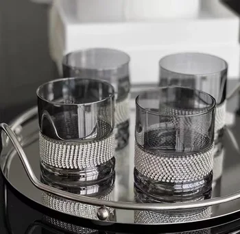 Sticla de cristal whisky pahar de vin rece cana de apa zână cupa diamant artificial cupa de vin de sticlă de sticlă cupe pahare pentru vin pahar de vin