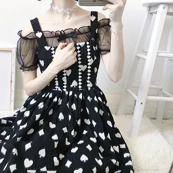 Super basm Japonez moale rochii rochie Lolita căptușite topuri drăguț lolita în interiorul puff mâneci șifon cămașă topuri de vara pentru femeie