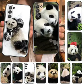 Super Drăguț Panda Telefon acopere coca Pentru SamSung Galaxy s6 s7 S8 S9 S10E S20 S21 S5 S30 Plus S20 fe 5G Lite Ultra Marginea