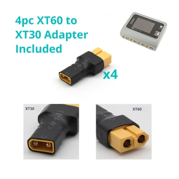 ToolkitRC Q4AC 4x50w 4 Porturi XT60 cu XT30 Adaptoare AC DC Încărcător Inteligent IPS Luminos Clar Unghi Larg de Afișare pentru Acumulator Lipo 0