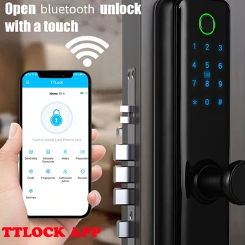 TTlock App Fingerprint Eletronica de Blocare bluetooth WiFi de la Distanță de Control de Securitate Inteligent de Blocare cu Digital Tastatura Parola Card de Cheie