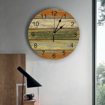 Vechi de epocă din Lemn de Bord Textura 3D Ceas de Perete Design Modern, Camera de zi de Decorare Bucătărie, Ceas Artă ceasuri de Perete Decor Acasă