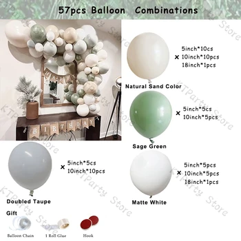Verde Balon Ghirlanda Arc Kit de Eucalipt Retro Verde Alb-Bej Baloane Balon de Box pentru Copii cabină de Duș de Mireasă Petrecere de Ziua 0