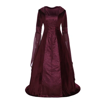 Vintage Stil Gotic Dress Etaj Lungime Femeile Gotic Maxi Rochie De Halloween Cosplay Rochii Retro Lung Rochie Medieval