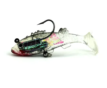 Vânzare mare 4buc Artificiale Pește Momeală Moale Cu Cârlige de Oțel 3D Ochi Wobblere Aborda Cauciuc Silicon de Pescuit Nada 8.5 cm 17.5 g 0
