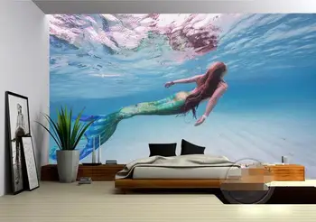 Wallpaper 3d foto personalizate murală Ocean de apă sirena de fundal living home decor 3d picturi murale tapet pentru pereți 3 d