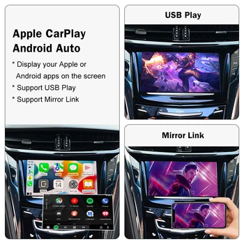 Wireless Carplay pentru Cadillac CTS-2017 Accesorii Auto,Suport Android Auto Mirror Link AirPlay Camera Bluetooth USB Radio