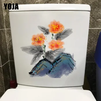YOJA 21.5X22.3CM de Cerneală Pictura Flori Creative LAVOAR Decor Toaletă Acasa Dormitor Autocolant Perete T1-1460